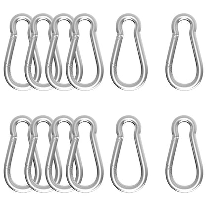 Carabiner, Heavy Duty Galvanized Steel Spring Snap Hook Carabiner Clips by High-PQ