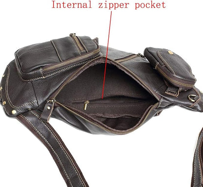 Leather Sling Bag Crossbody Backpack - Image 7