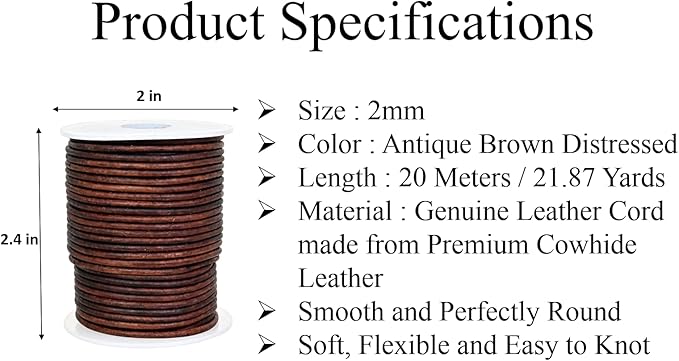 GENIQUE Real/Genuine Round Leather Cord - Image 3