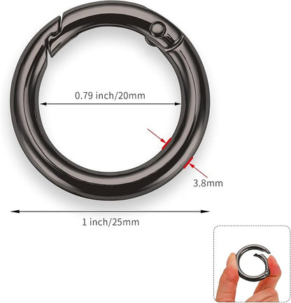 Gkeygo Key Ring Clip, 4/5 Inch Keychain Rings, 8 Pack Round Carabiner Clip - Image 3