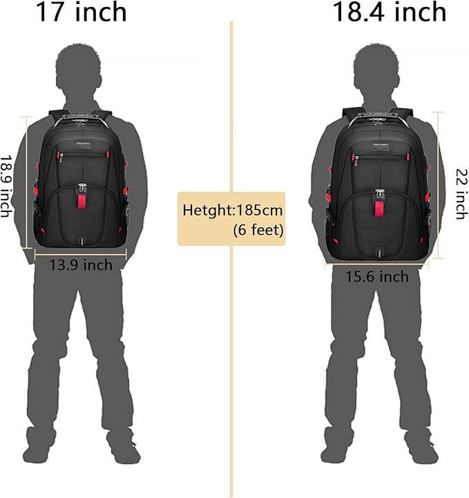 LOVEVOOK Large Backpack for Men 18 inch Heavy Duty Backpack Big Travel Backpack - Image 3