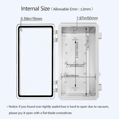 LeMotech Electrical Box, IP67 Waterproof Hinged Clear Cover Stainless Steel - Image 5