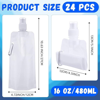 Teenyyou 24 Pack Collapsible Water Bottles Bulk 16oz Foldable Water Bottles - Image 2