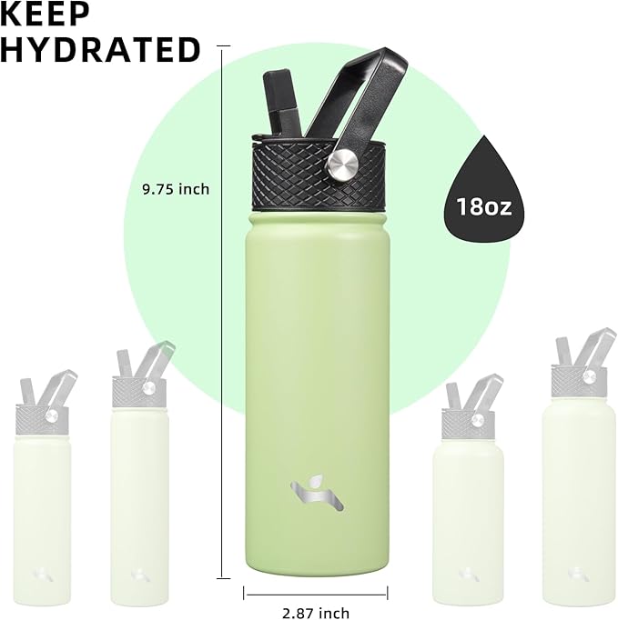 Konokyo 18 oz Insulated Water Bottle Stainless Steel Sport Bottles - Image 5
