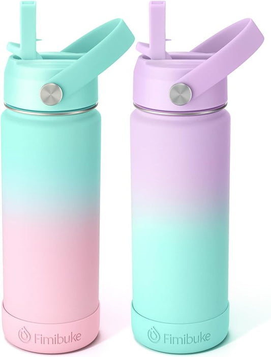 Fimibuke Kids Insulated Water Bottle - 18oz BPA-FREE 18/8 Stainless Steel Kid by Fimibuke