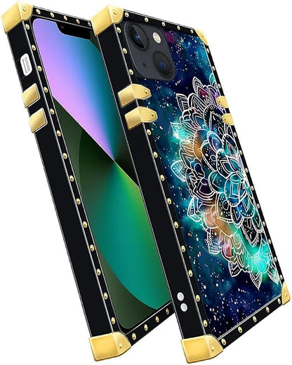 Compatible with iPhone 13 Case, Starry Sky Colourful Mandala Luxury Golden - Image 3