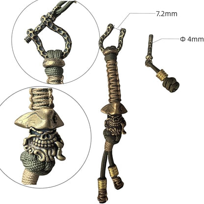 Handmade Lanyards with Brass Beads – Paracord 550 Survival Gear Leash - Image 3