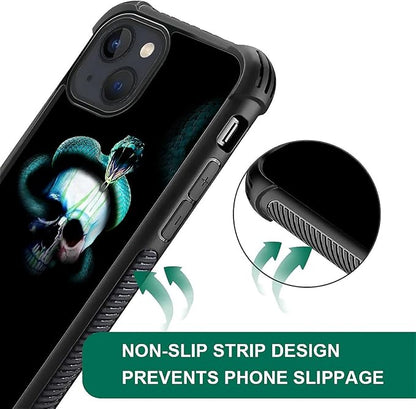 for iPhone 15 Case, Skeleton Winding Snake Pattern Graphic Design Girl Boy Soft - Image 6