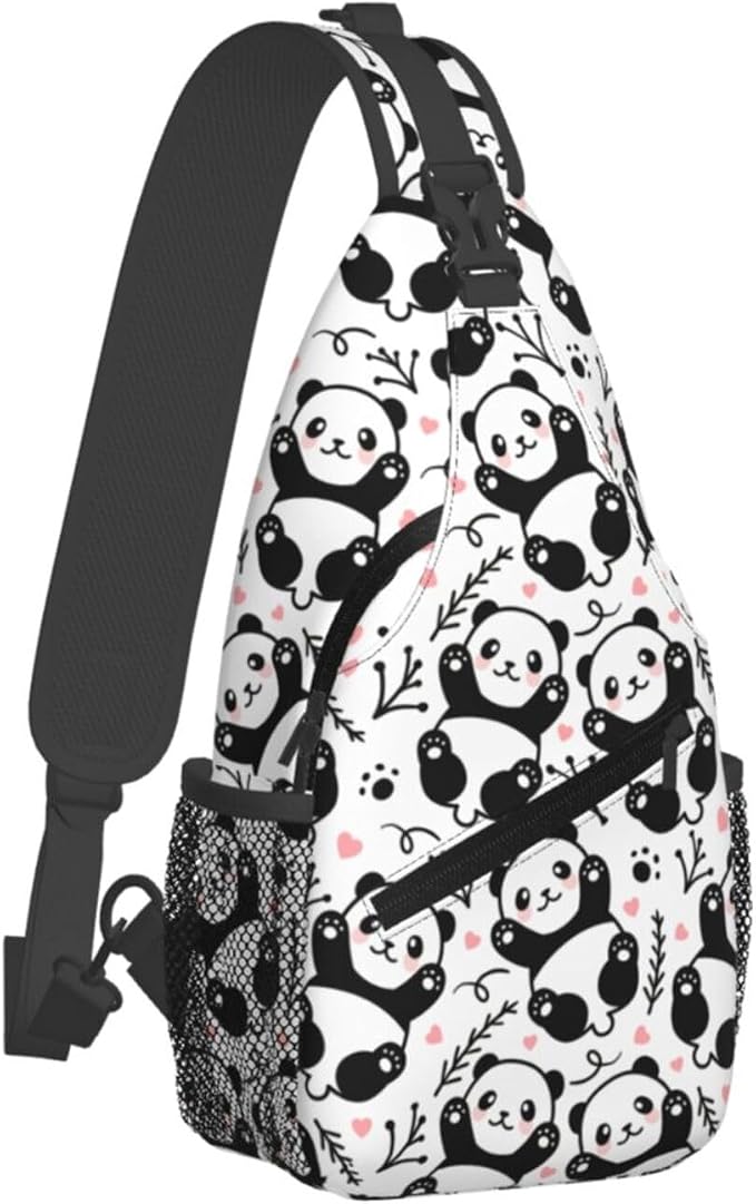Cute Panda Sling Bag For Women Men Funny Backpack Crossbody Shoulder Bag Sling - Image 2
