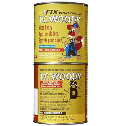 PC Products PC-Woody Wood Repair Epoxy Paste, Two-Part 96 oz in Two Cans by ProtectiveCoatingCo