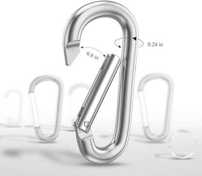 Carabiner Keychain Clip -3" Aluminum Carabiner D Ring, Caribeener Clips - Image 3