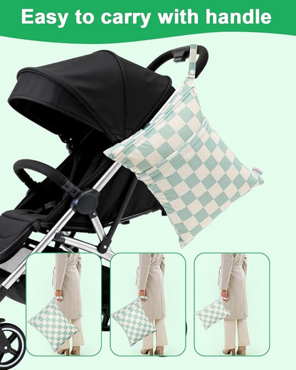 ALVABABY 3 pcs Cloth Diaper Wet Dry Bags Waterproof Reusable - Image 6