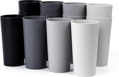 26-ounce Plastic Drinking Glasses Stackable Tumblers Water Cups Mixed Drinkware by ZAINCA