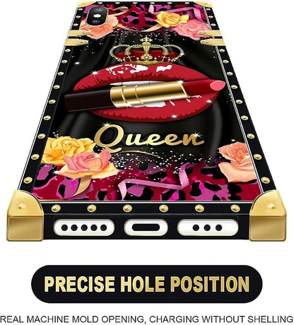 Compatible with iPhone Xs Max Case, Queen Lip Crown Leopard Print Luxury Golden - Image 5
