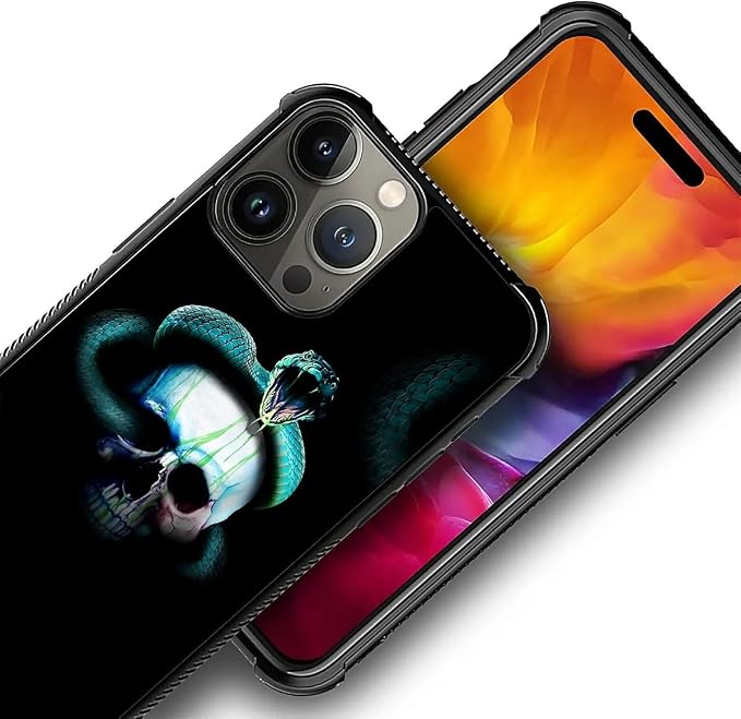 for iPhone 16 Pro Max Case, Skeleton Winding Snake Pattern Graphic Design Girl - Image 2