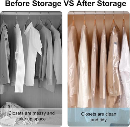 BEISHIDA 25PCS 72 Inch Plastic Garment Bag-Plastic Clear Dry Cleaner Laundry - Image 4