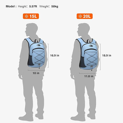 Ultra-Light Soft Daypack 15L/20L, Cushioned Breathable Back Panel Backpack - Image 6