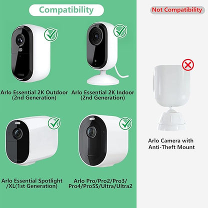 2Pack Adjustable Mount for Arlo Essential 2K Indoor/Outdoor, for Arlo Pro - Image 2