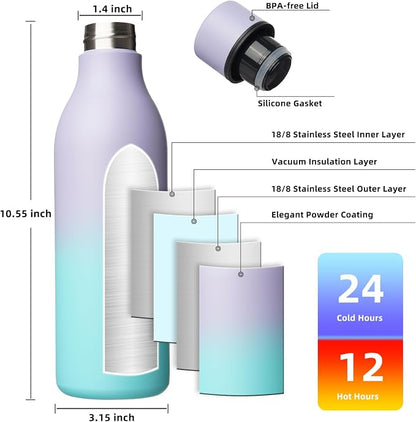 BJPKPK Insulated Water Bottles, 25 oz Stainless Steel Metal Water Bottle - Image 3