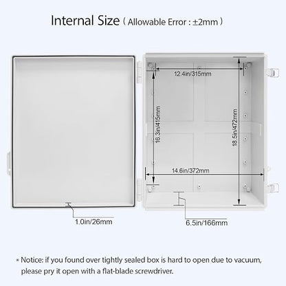 LeMotech Electrical Box, IP67 Waterproof Hinged Cover Stainless Steel Latch - Image 5