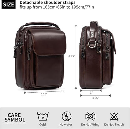 Augus Leather Small Messenger Bag - Image 6