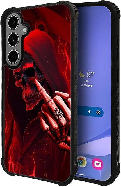 for Samsung Galaxy S24 S25 Plus Case, Gestures Funny Skull Pattern Graphic - Image 3