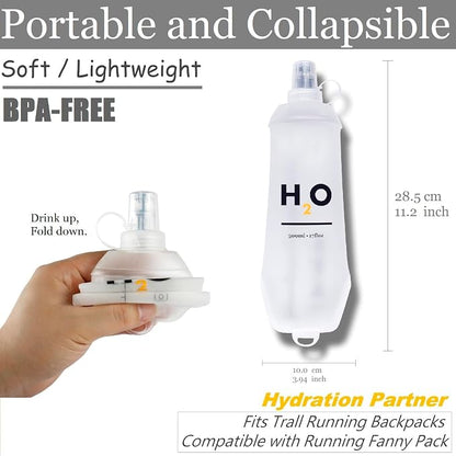 Collapsible TPU Soft Flask 500ml Leakproof Hydration Bottle - Image 3