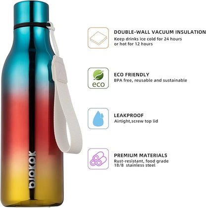 BJPKPK Insulated Water Bottles, 18 oz Stainless Steel Metal Water Bottle - Image 2