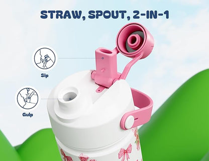 18 oz Insulated Girls Water Bottle: Spill-Proof, Stainless Steel Cup - Image 6