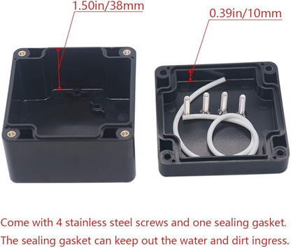 2 Pack Project Box IP65 Waterproof Junction Box ABS Plastic Black Electrical - Image 4