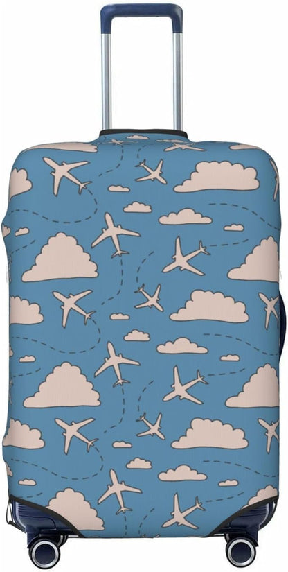 Airplane and Cloud Print Elastic Luggage Cover, Suitcase Protector by XBFCDN