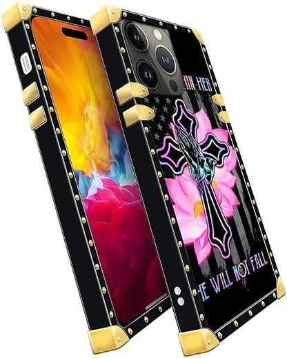 Compatible with iPhone 15 Pro Max Case, Praying Cross Hands Luxury Golden - Image 3