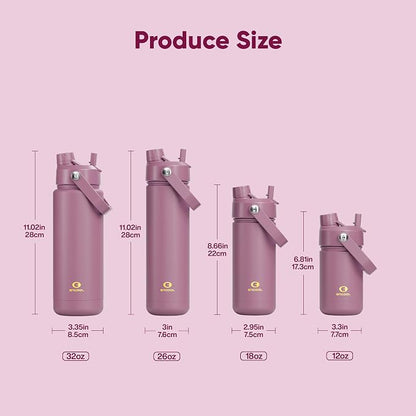 Kids Insulated Water Bottle - 12oz Stainless Steel Water Bottle with Dual Spouts - Image 5