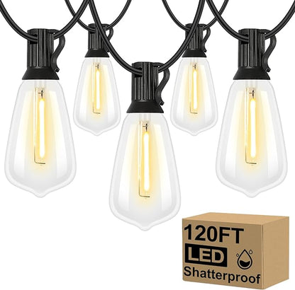 Brightever 120FT Outdoor String Lights Waterproof, 2700K Bright LED Patio Lights by Brightever