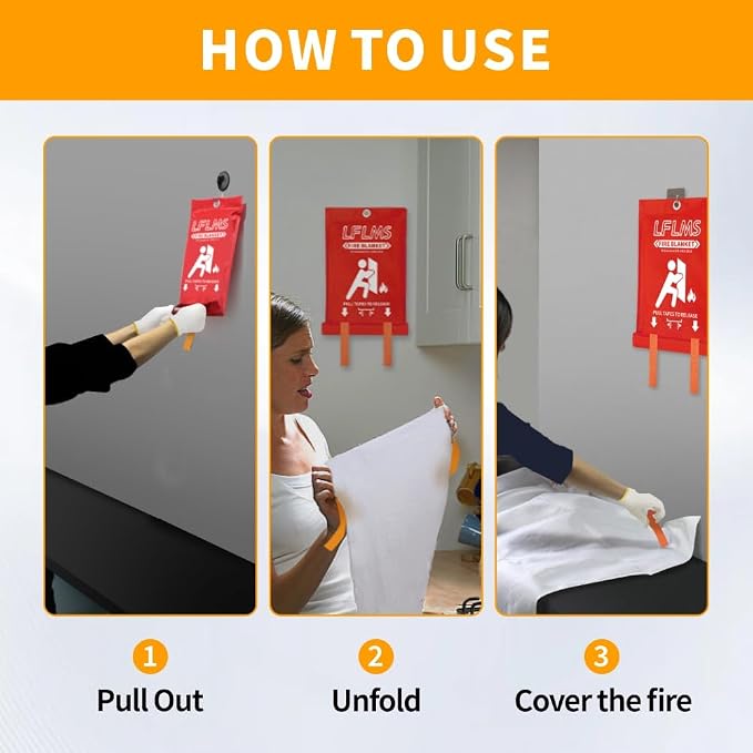 Fire Blankets Emergency for Home, 8 Pack Fire Suppression Blanket, 40” x 40” - Image 7
