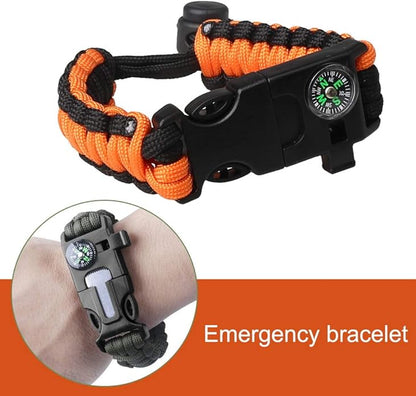 ZHIYE Survival Paracord Bracelet Flint Fire Starter Scraper Compass Wilderness - Image 6