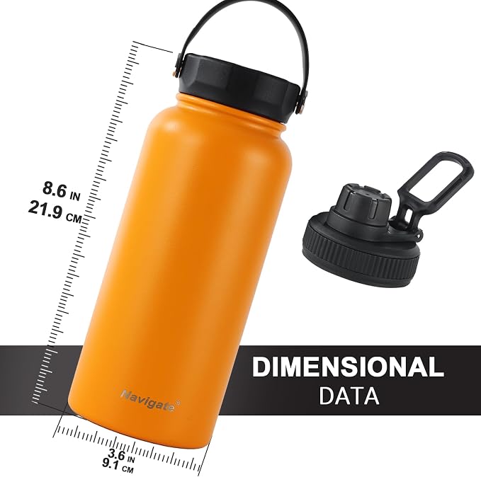 Navigate 32 oz Insulated Stainless Steel Sports Water Bottle - Image 2