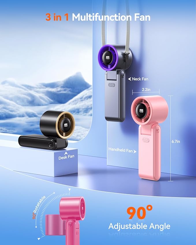 Portable Handheld Turbo Fan, 199 Gear Speed, 24 Hs Cooling Time, 5500mAh - Image 5