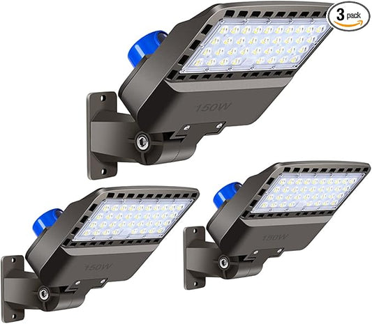 Juyace 3 Pack 150W LED Parking Lot Light Dusk to Dawn, 21000LM Super Bright by Juyace