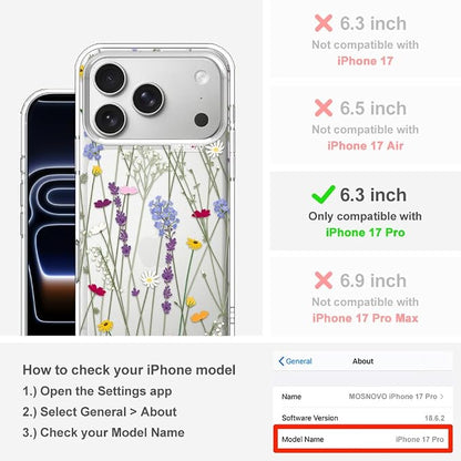 MOSNOVO for iPhone 17 Pro Case | Military Grade 6.6ft Drop Tested | Camera - Image 2