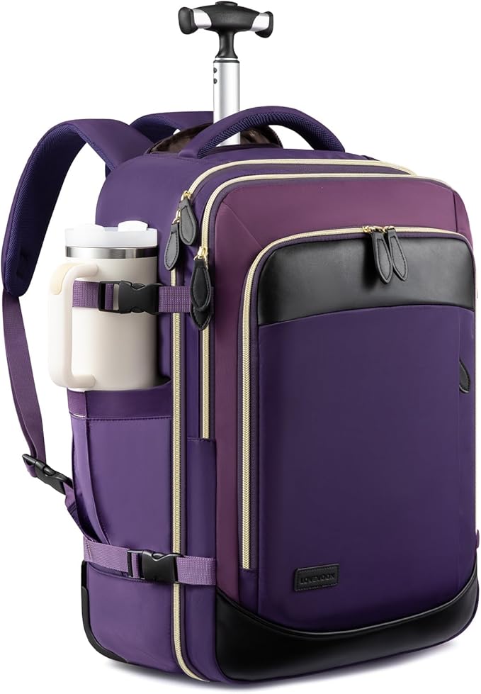 LOVEVOOK Rolling Backpack for Women, 50L Travel Backpack by LOVEVOOK