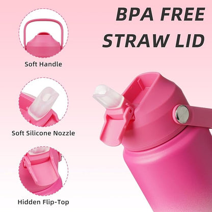 BJPKPK Water Bottle with Straw Lid, 24oz Vacuum Insulated Water Bottles - Image 2