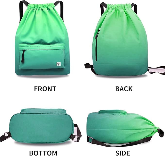 Waterproof Drawstring Bag, Gym Bag Sackpack Sports Beach Backpack - Image 2