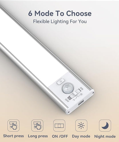 13inch Under Cabinet Lighting, 3200mAh Rechargeable Motion Sensor Light Indoor - Image 4