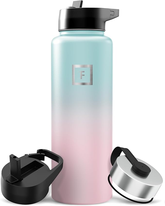 IRON °FLASK Camping & Hiking Hydration Flask - 40 oz Bubble Gum by IronFlask