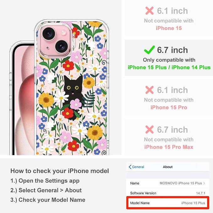 MOSNOVO Case for iPhone 15 Plus/iPhone 14 Plus - Image 2