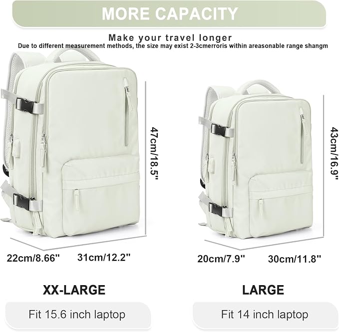 WONHOX Large Travel Backpack Carry on Flight Approved Laptop Work Business - Image 4