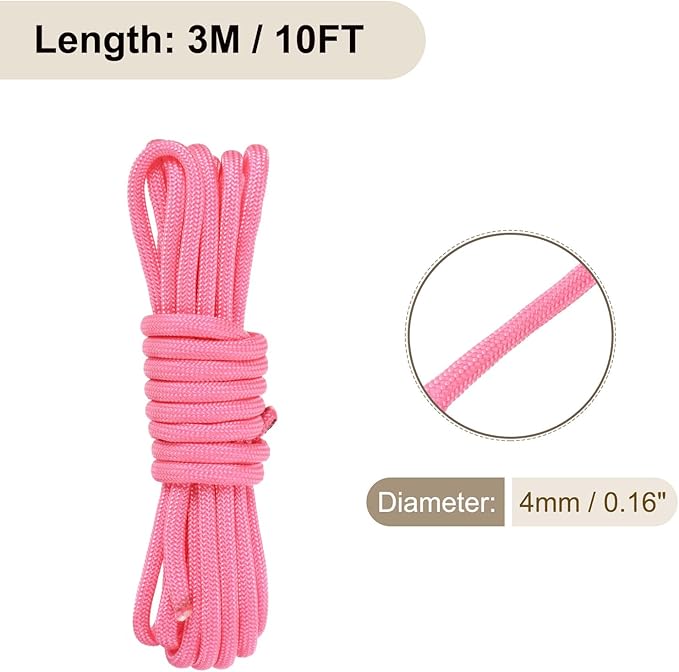 550 Paracord Rope 10ft, 4mm Thin Paracord Nylon Cord 7-Strand Core - Image 2
