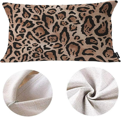EKOBLA 12"x20" Throw Pillow Cover Leopard Skin Real Jaguar Print Abstract Brown - Image 5