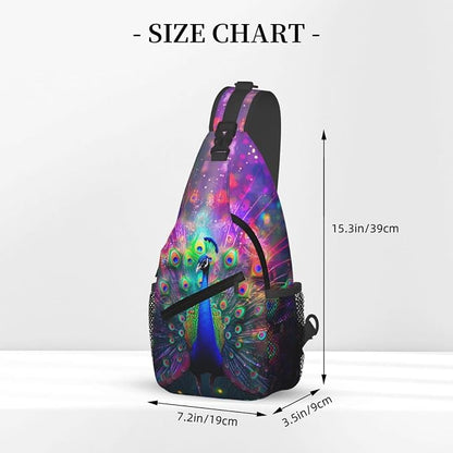 Beautiful Peacock Sling Bag For Women Men Fashion Backpack Crossbody Peacock - Image 3